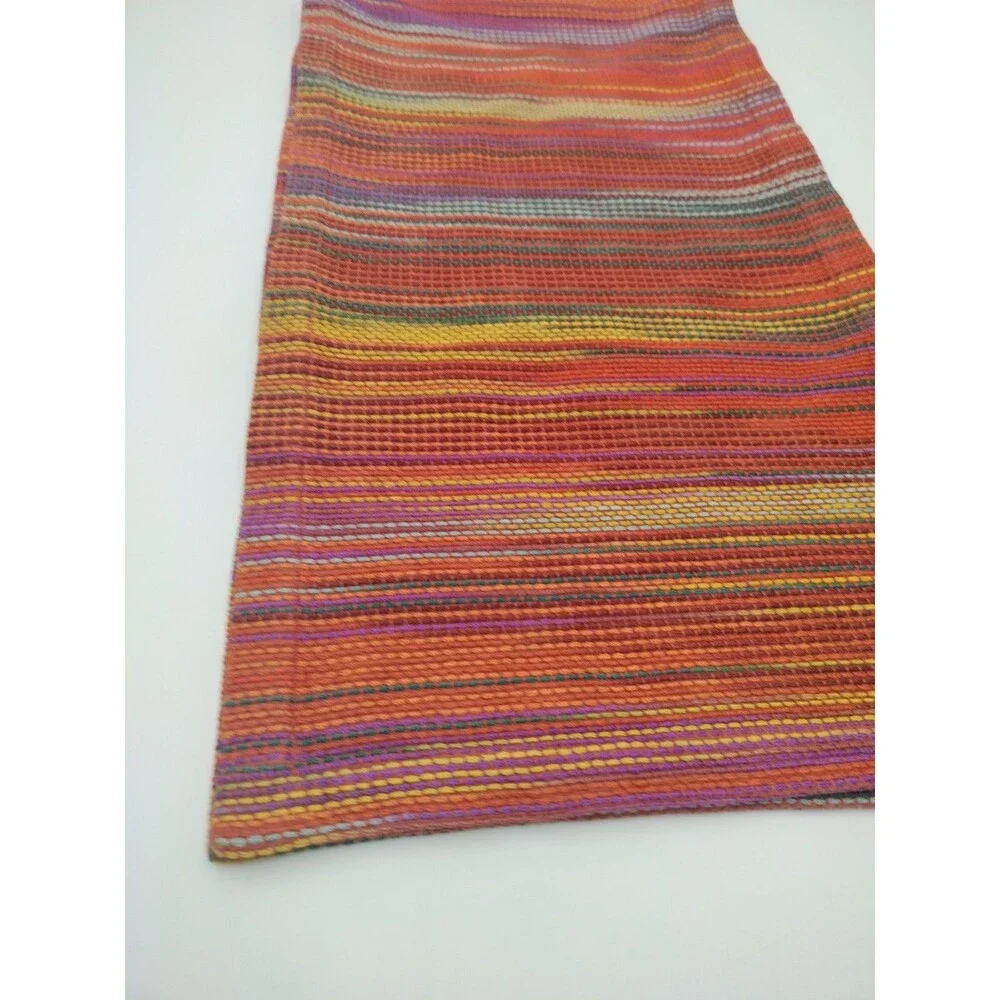 Crate & Barrel Unique Indian Woven Table Runner Del Rey Cinnamon 14×90in (Read)